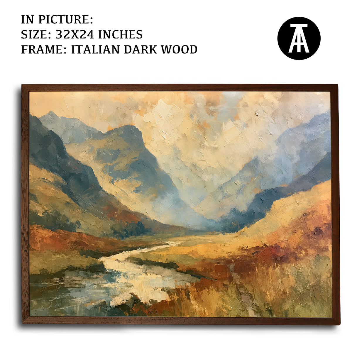 Artwork in Dark Wood Frame