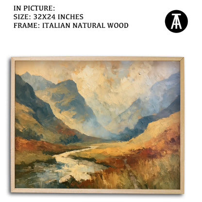 Artwork in Natural Wood Frame