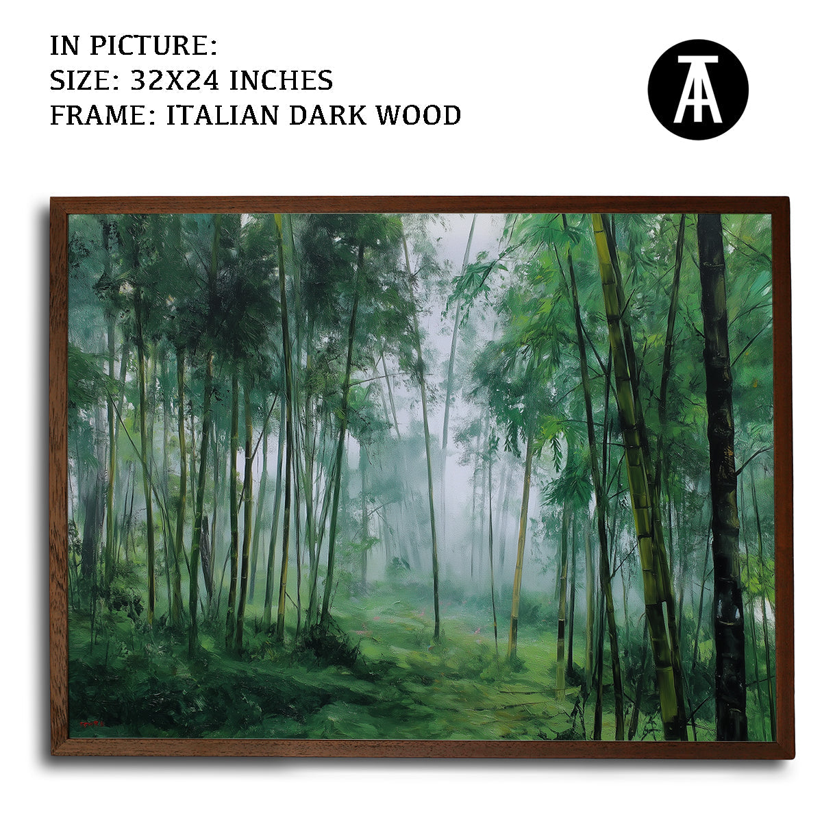 Artwork in Dark Wood Frame