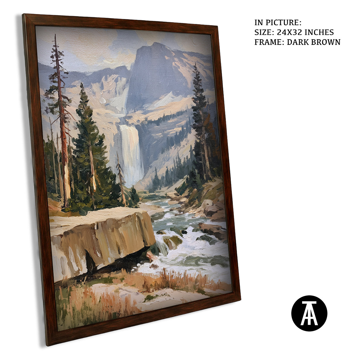 Artwork in Dark Brown Frame