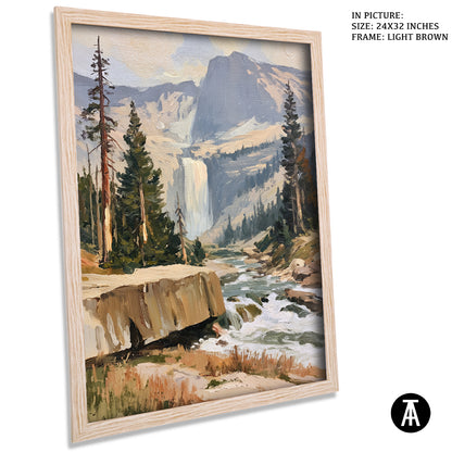 Artwork in Light Brown Frame