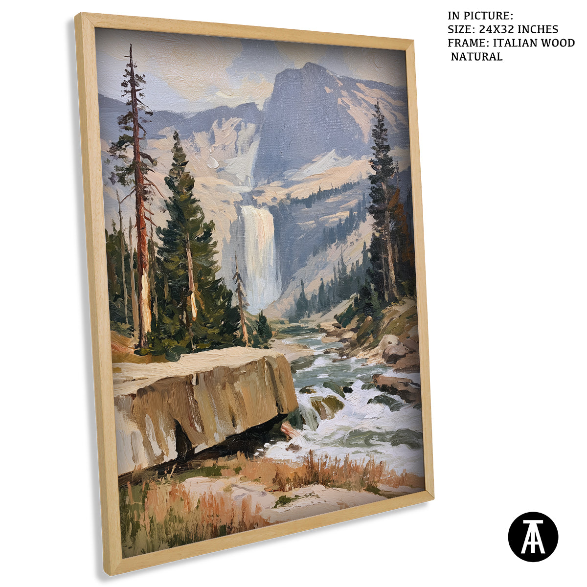 Artwork in Natural Wood Frame