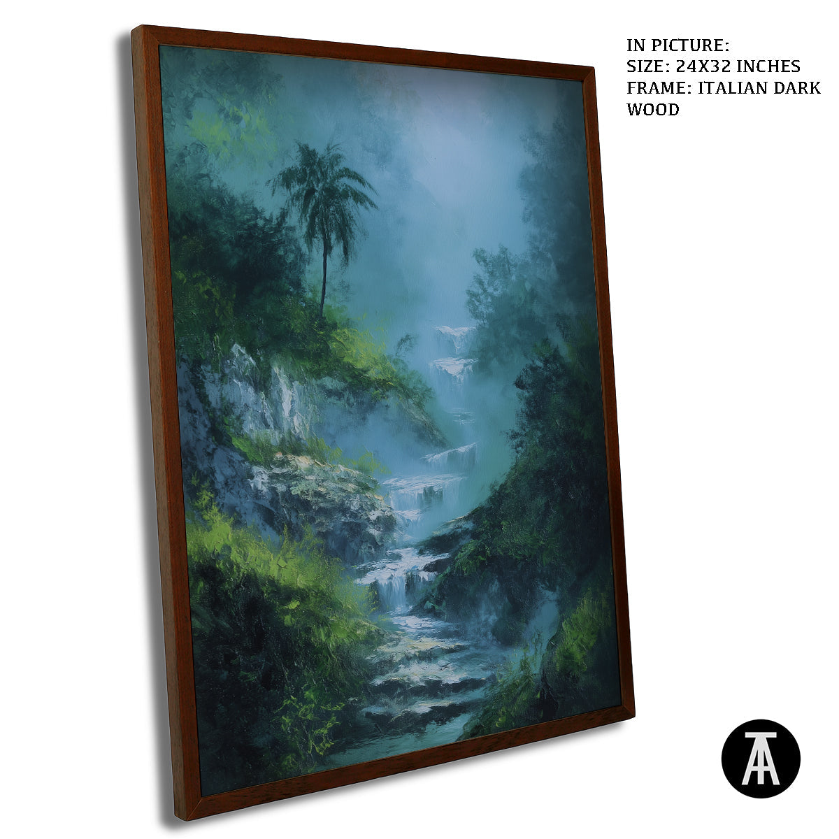 Artwork in Dark Wood Frame