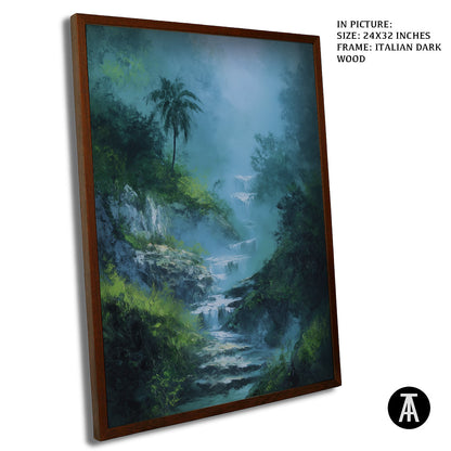 Artwork in Dark Wood Frame