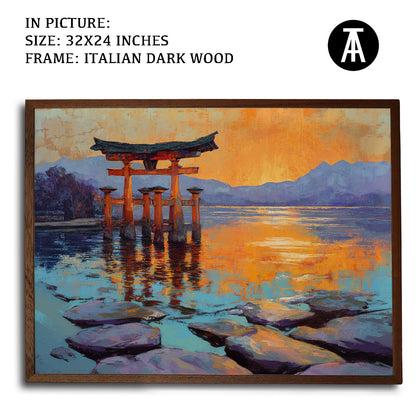 Artwork in Dark Wood Frame