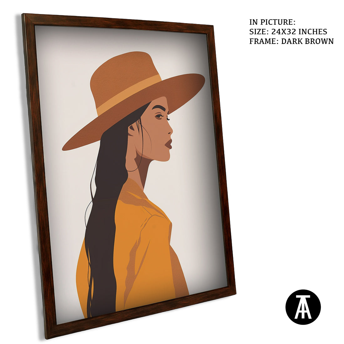 Sample Artwork in Dark Brown Frame