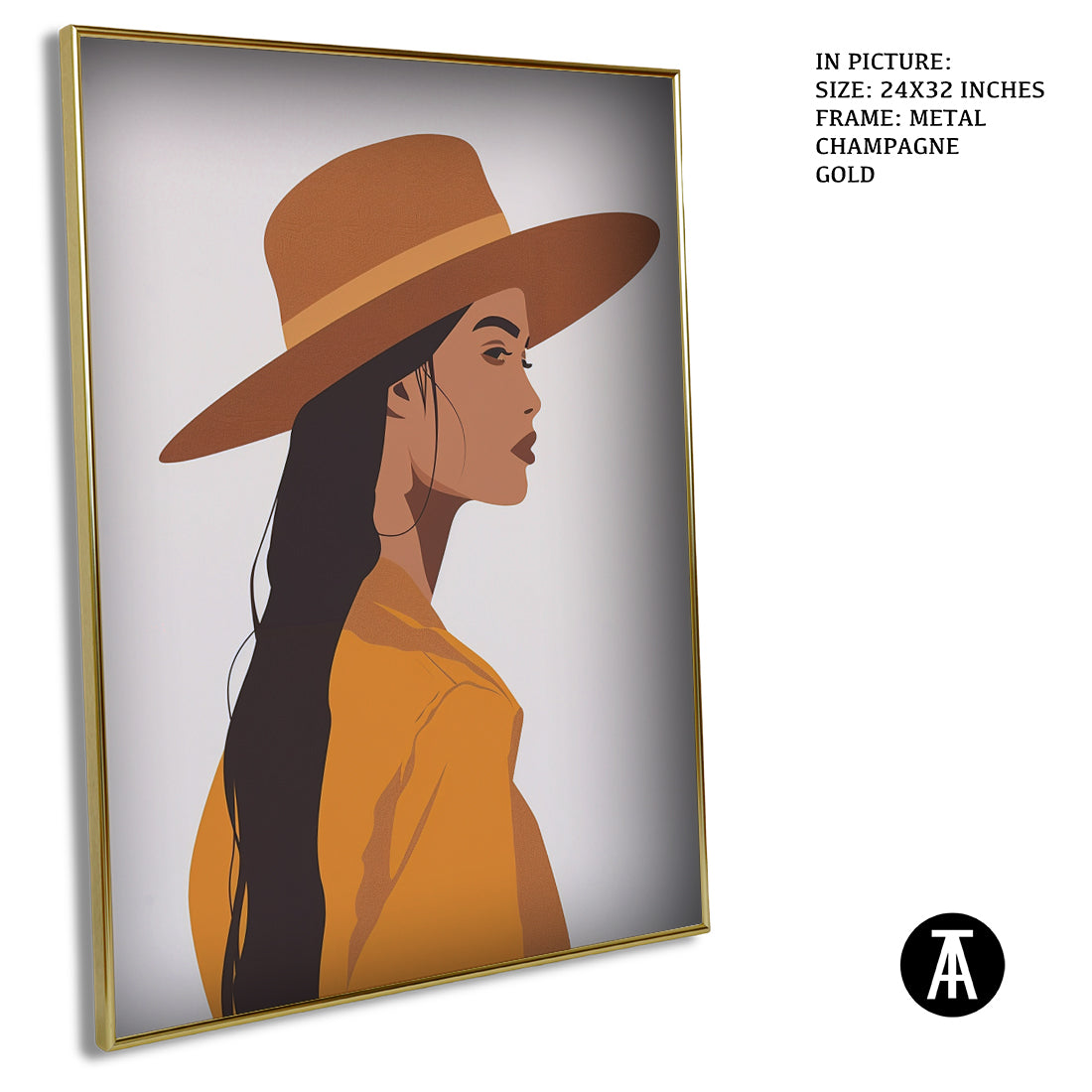 Sample Artwork in Champagne gold Metal Frame