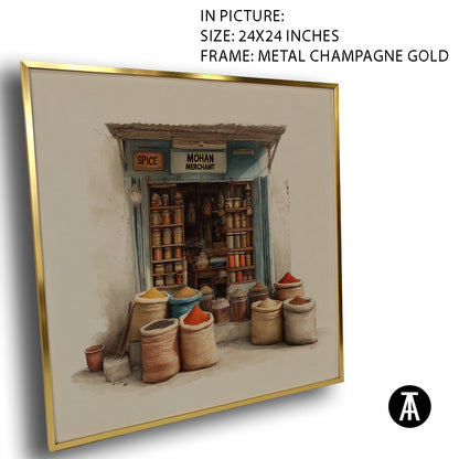 Artwork in Metal Champagne Gold Frame
