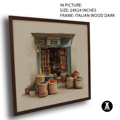 Artwork in Dark Wood Frame