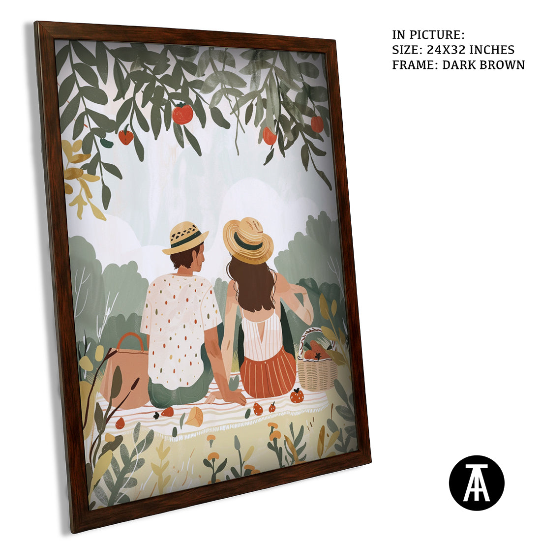 Sample Artwork in Dark Brown Frame