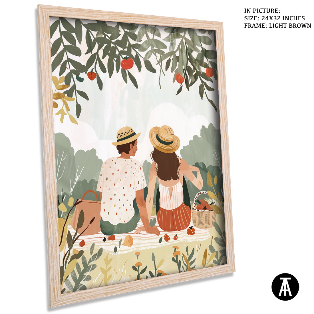 Sample Artwork in Light Brown Frame