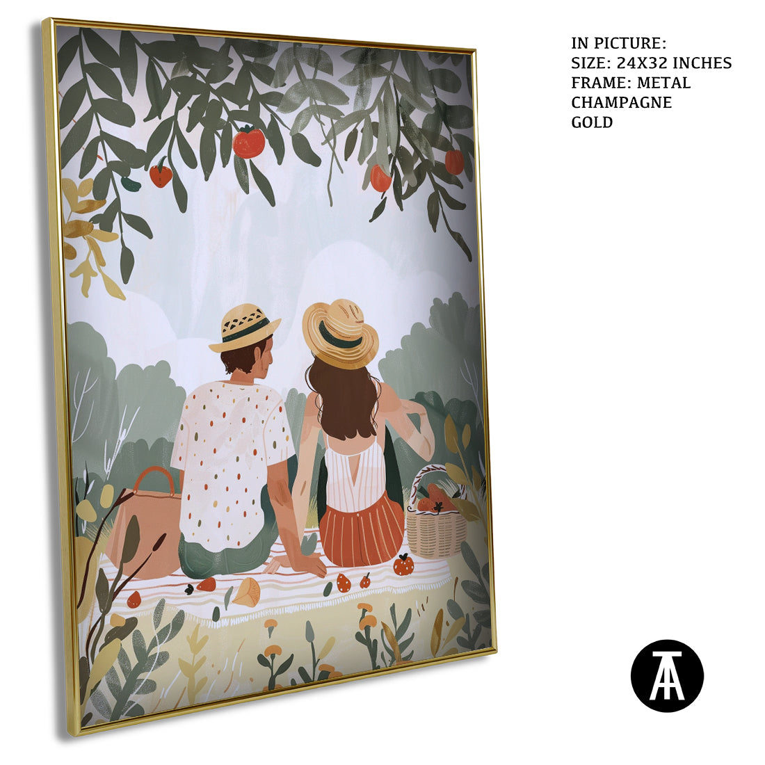 Sample Artwork in Champagne gold Metal Frame