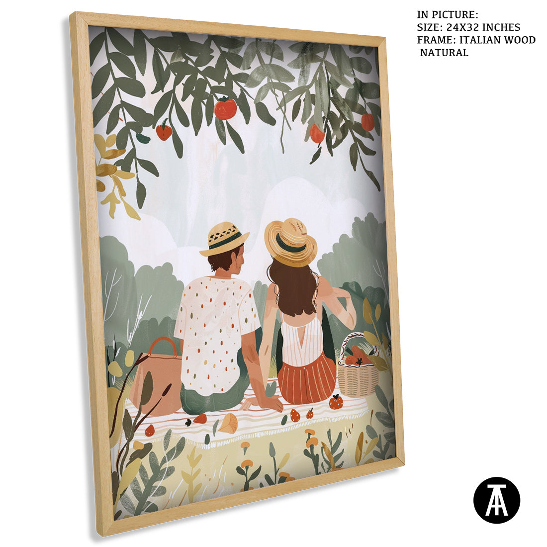 Sample Artwork in Italian Wood Framing Natural
