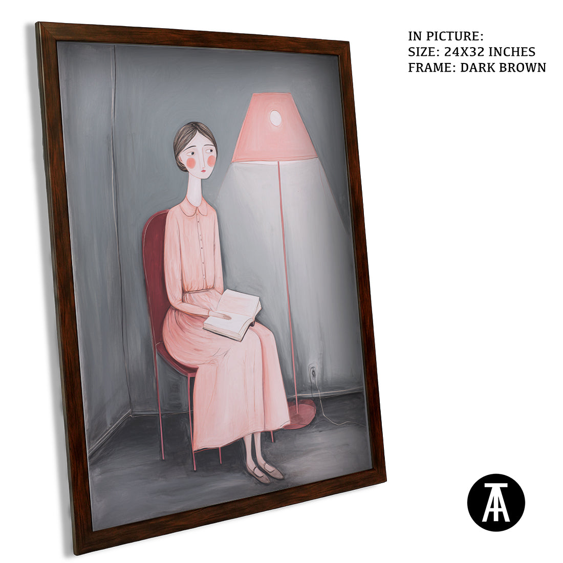 Sample Artwork in Dark Brown Frame