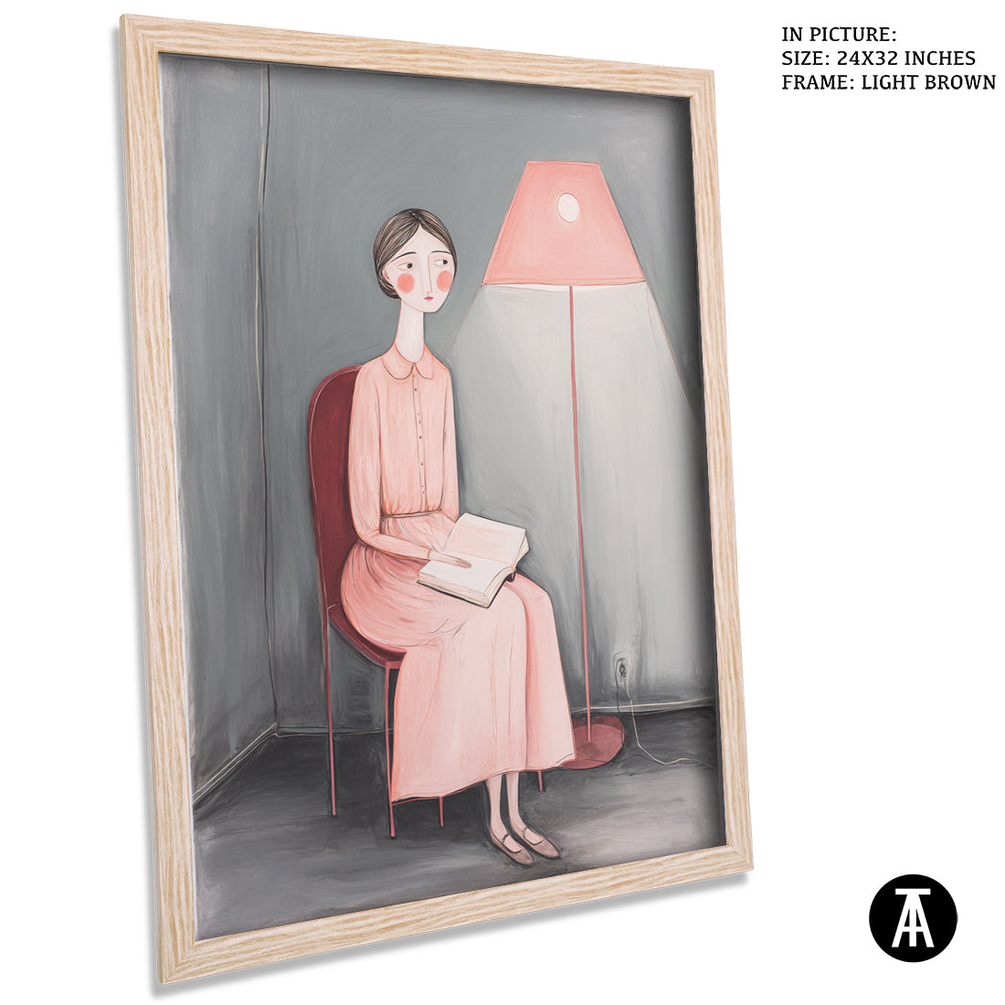 Sample Artwork in Light Brown Frame