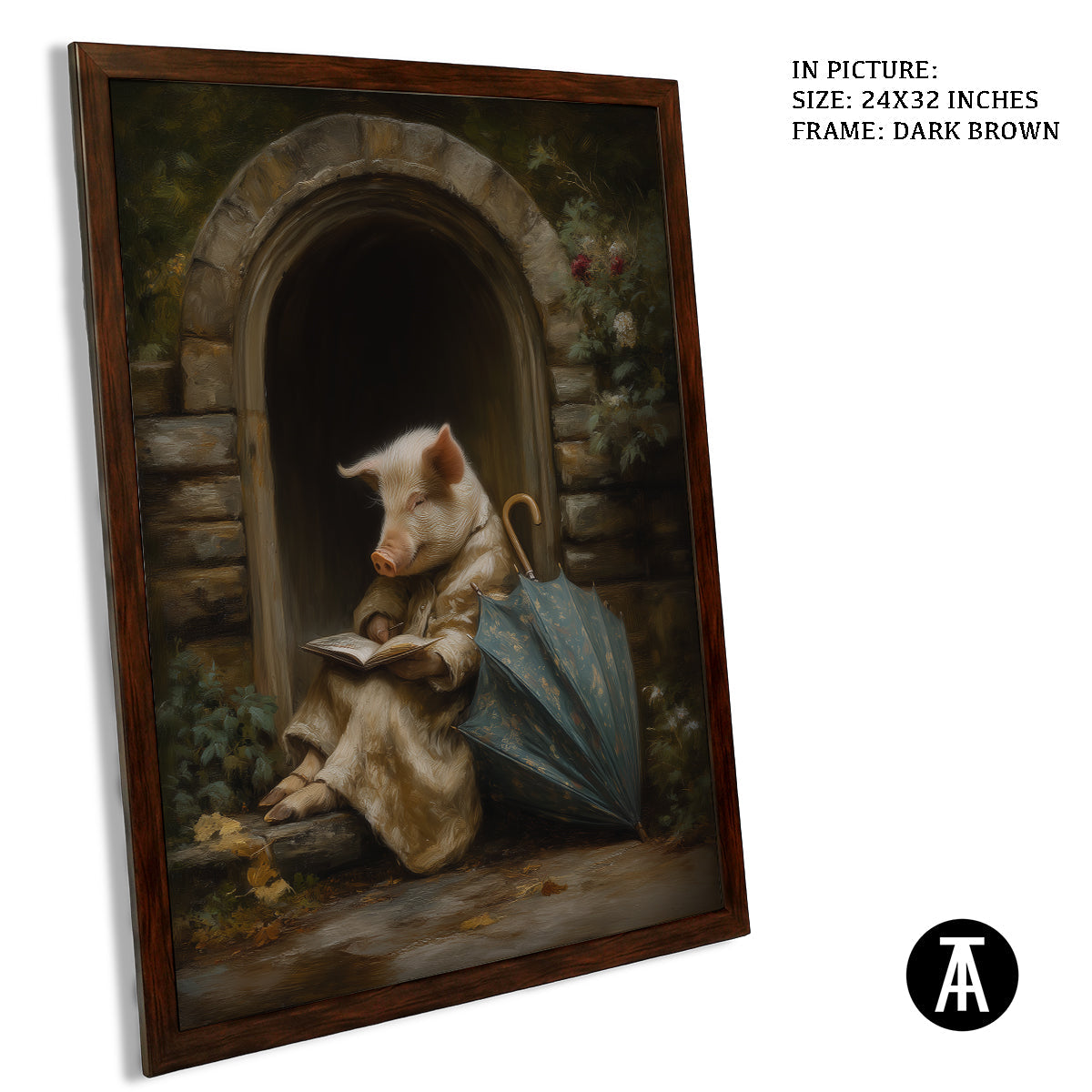 Artwork in Dark Brown Frame