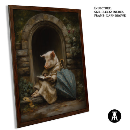 Artwork in Dark Brown Frame