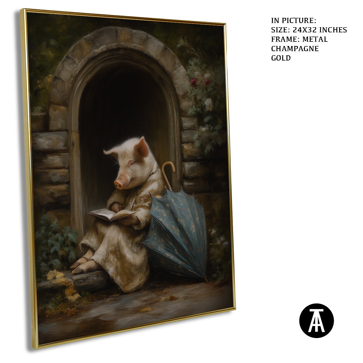 Artwork in Metal Champagne Gold Frame