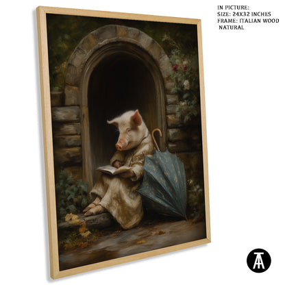 Artwork in Natural Wood Frame