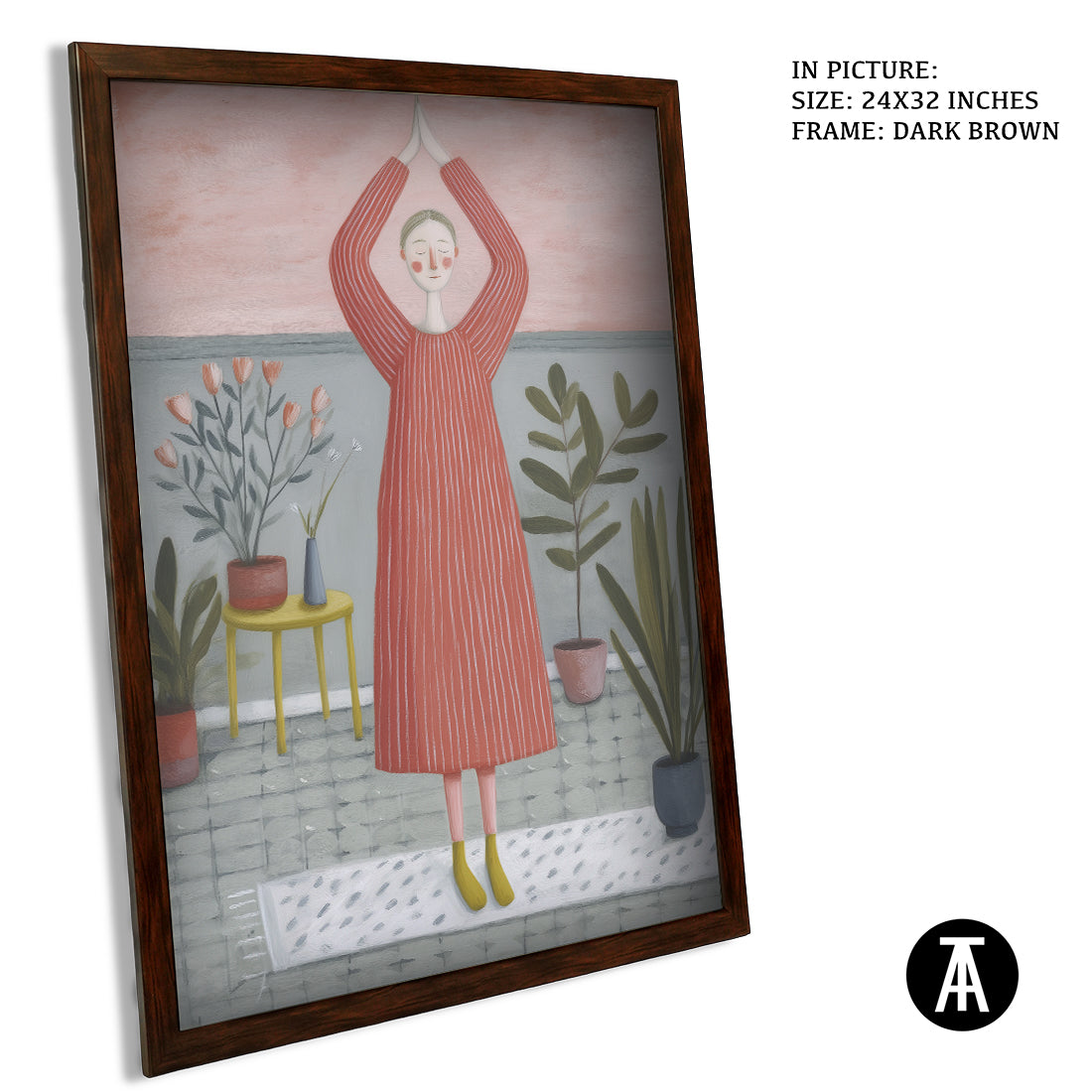 Sample Artwork in Dark Brown Frame