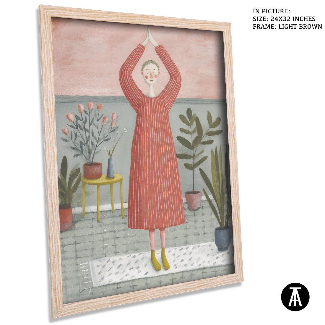 Sample Artwork in Light Brown Frame