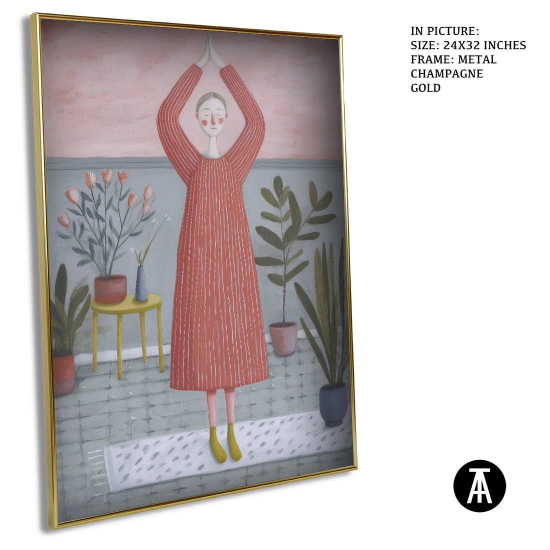Sample Artwork in Champagne gold Metal Frame