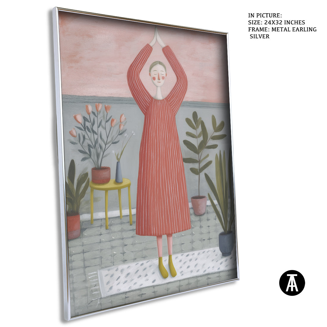 Sample Artwork in Earling Silver Metal Frame