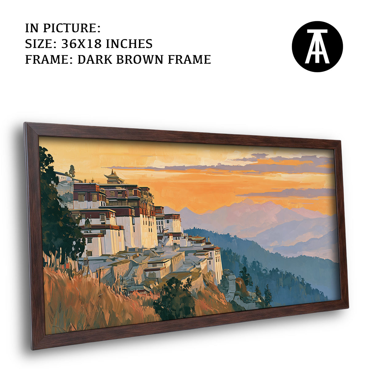 Artwork in Dark Brown Frame