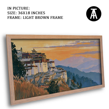 Artwork in Light Brown Frame
