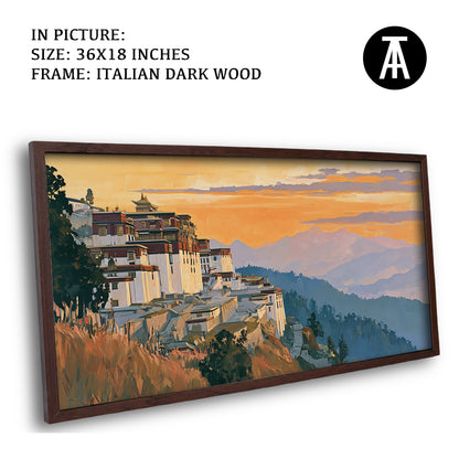Artwork in Dark Wood Frame