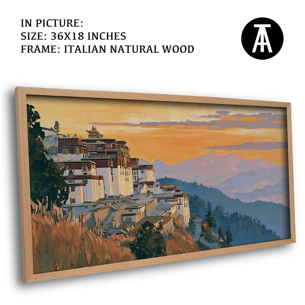 Artwork in Natural Wood Frame