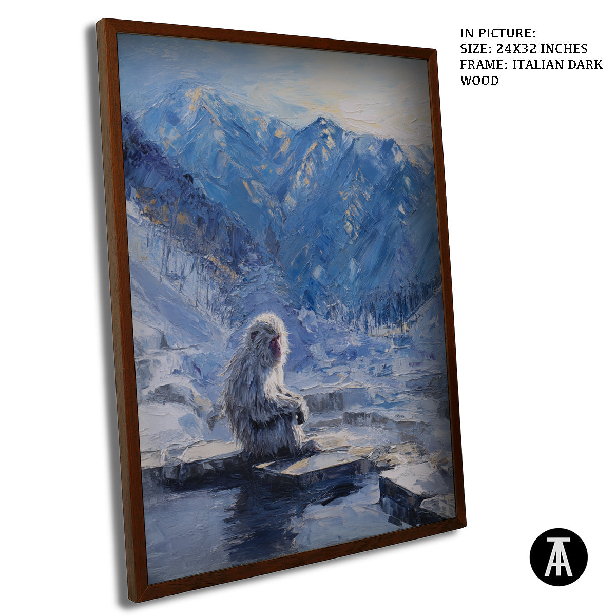 Artwork in Dark Wood Frame