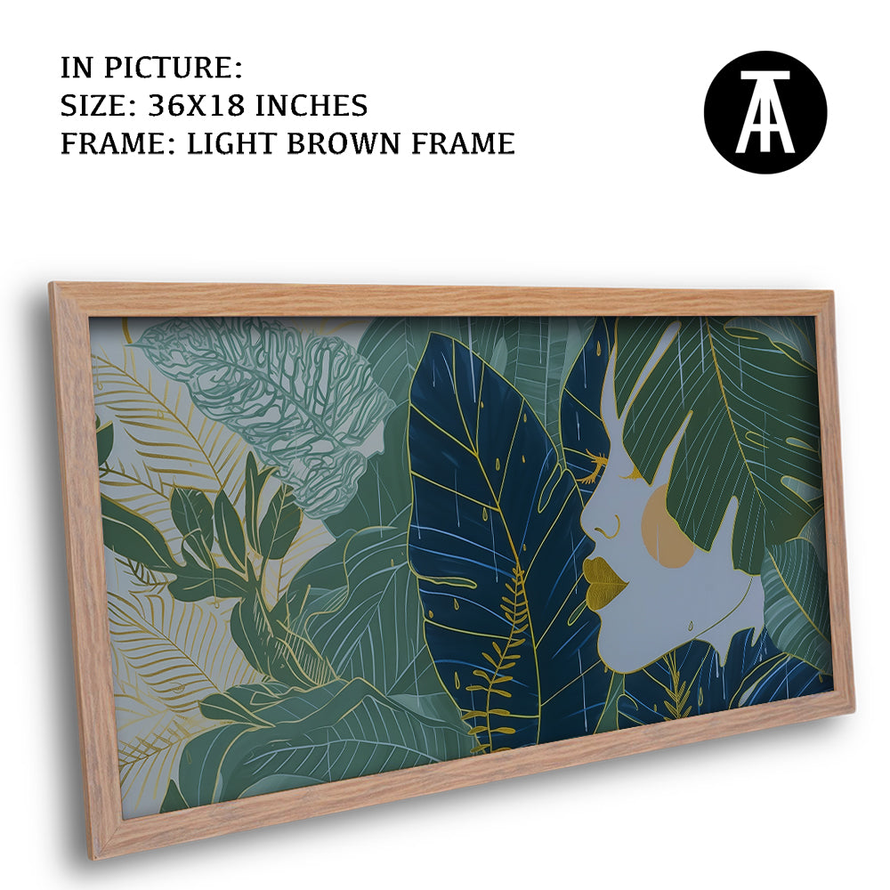 Artwork in Light Brown Frame