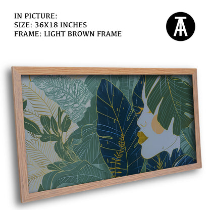 Artwork in Light Brown Frame