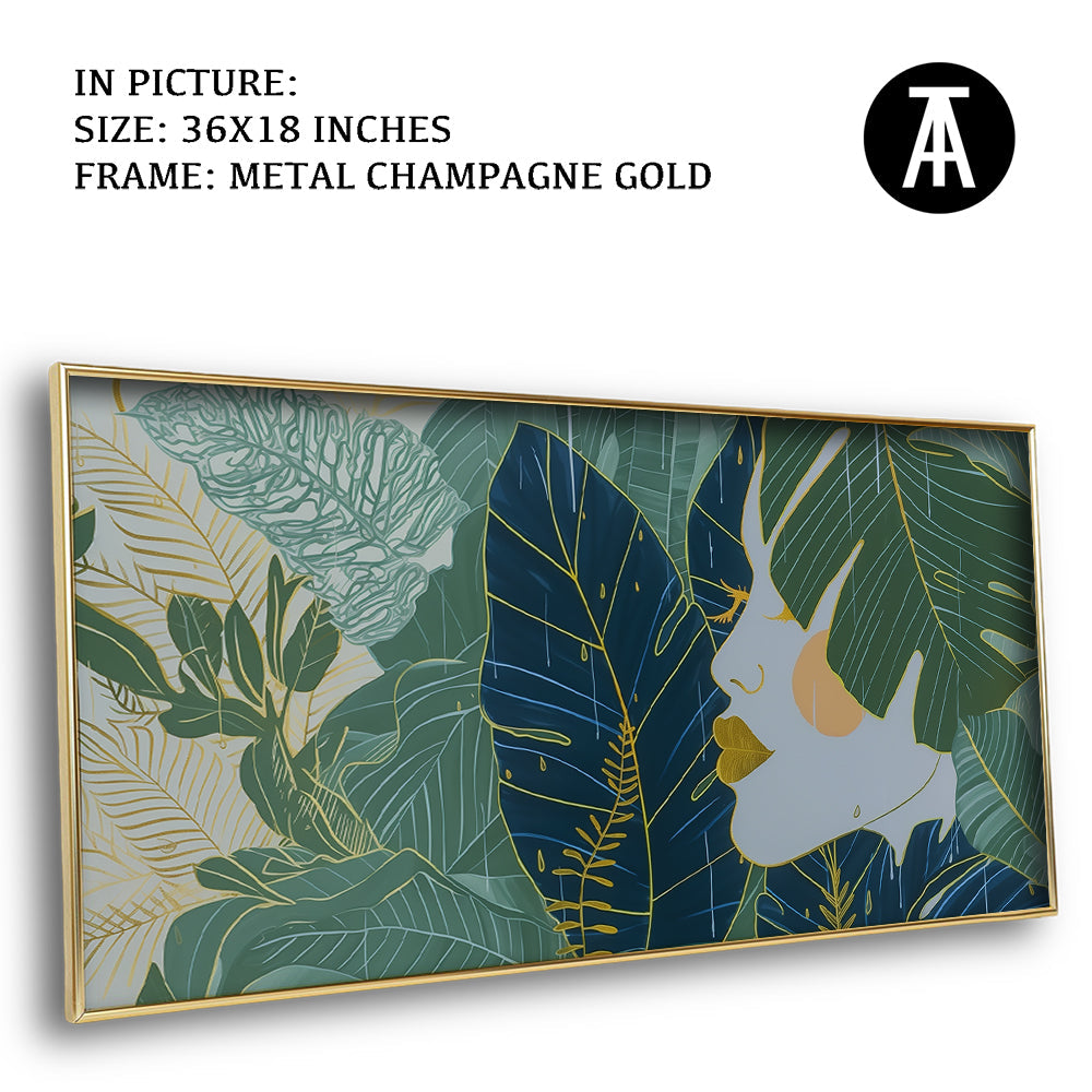 Artwork in Metal Champagne Gold Frame