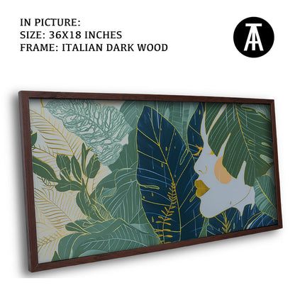 Artwork in Dark Wood Frame