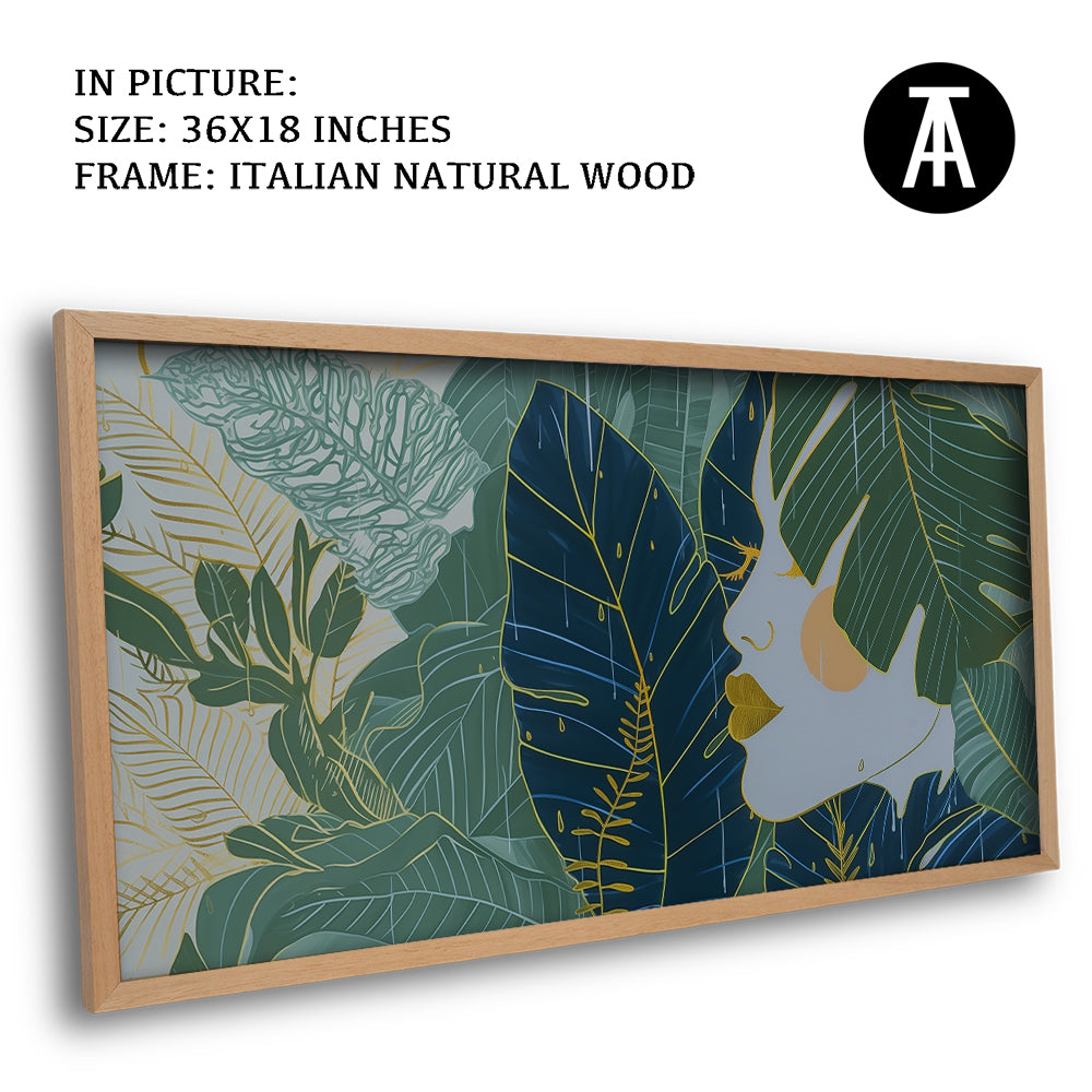 Artwork in Natural Wood Frame