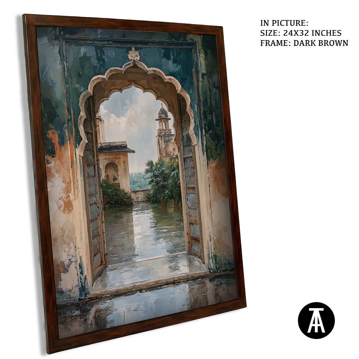 Artwork in Dark Brown Frame