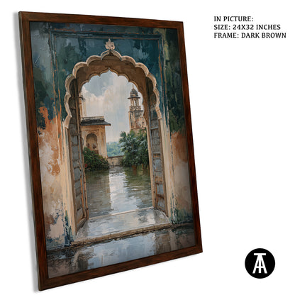 Artwork in Dark Brown Frame