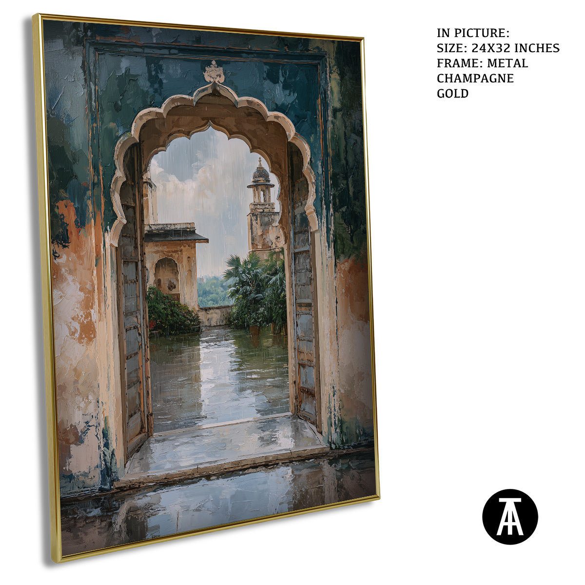 Artwork in Metal Champagne Gold Frame