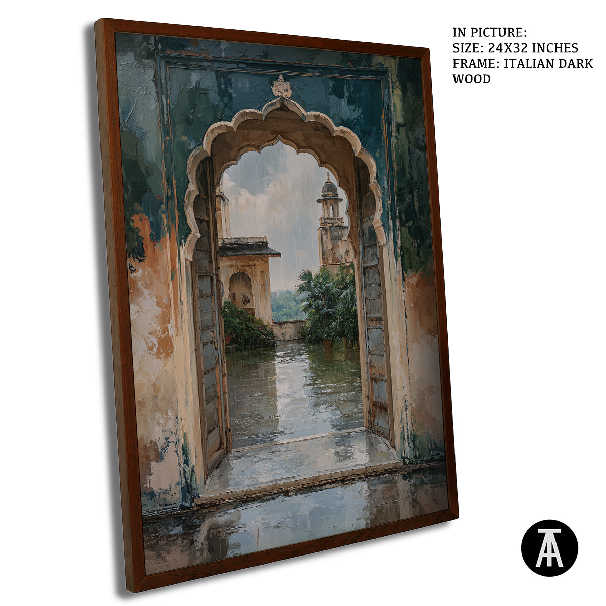 Artwork in Dark Wood Frame