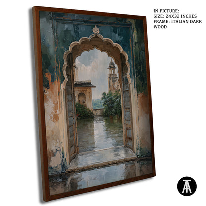 Artwork in Dark Wood Frame