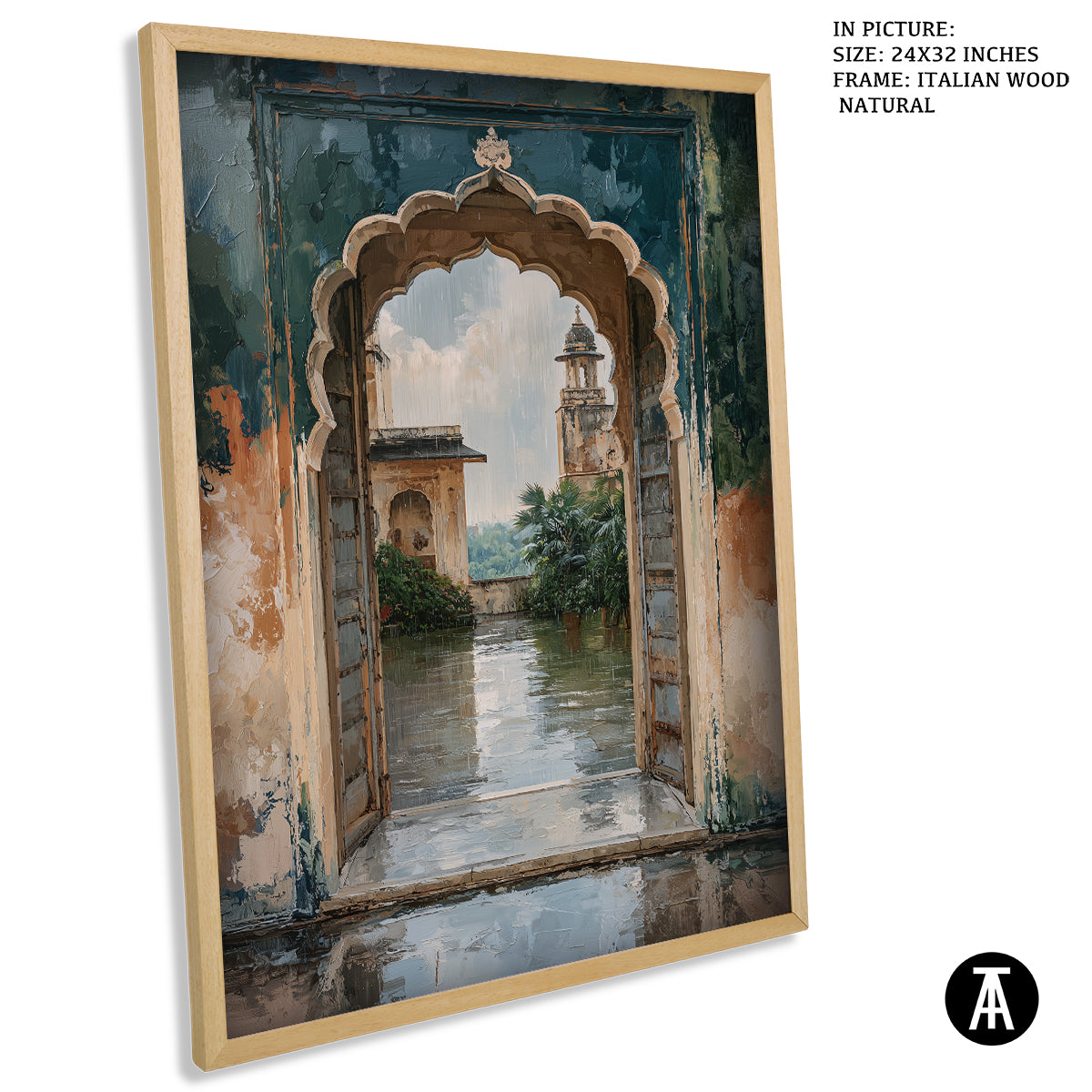 Artwork in Natural Wood Frame