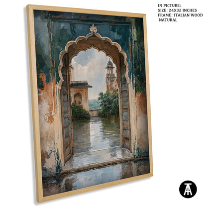 Artwork in Natural Wood Frame
