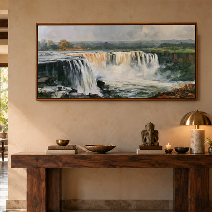 Panoramic Indian Painting in a Lifestyle Setting