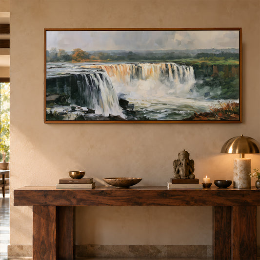 Panoramic Indian Painting in a Lifestyle Setting