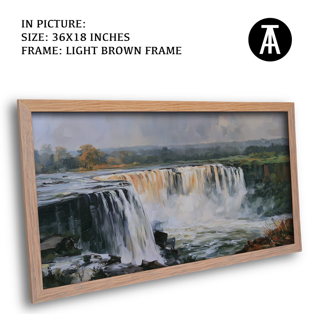 Artwork in Light Brown Frame