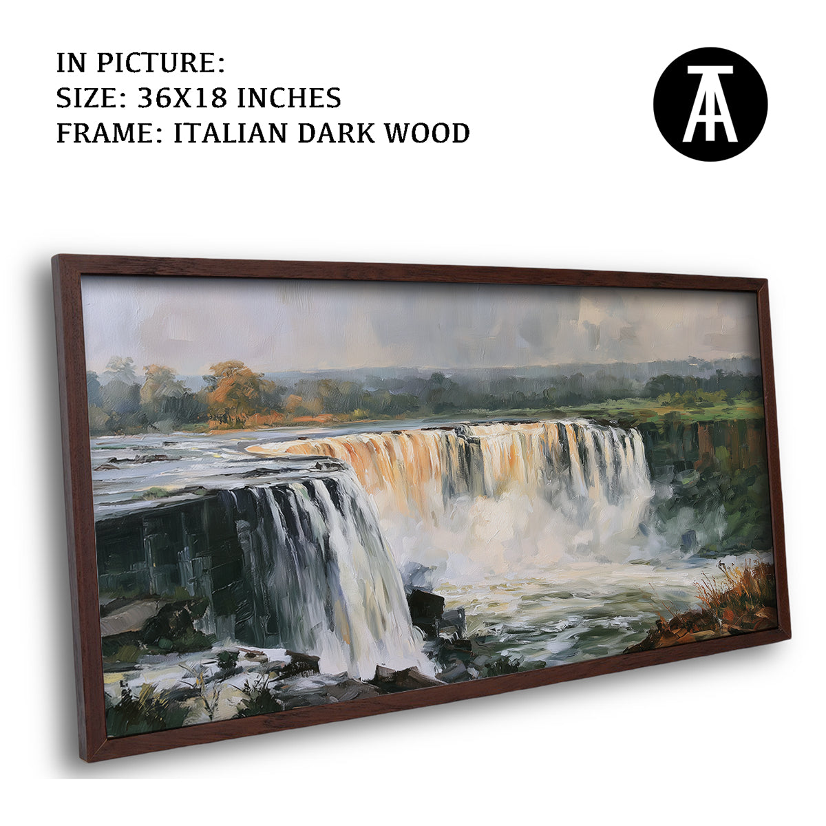 Artwork in Dark Wood Frame