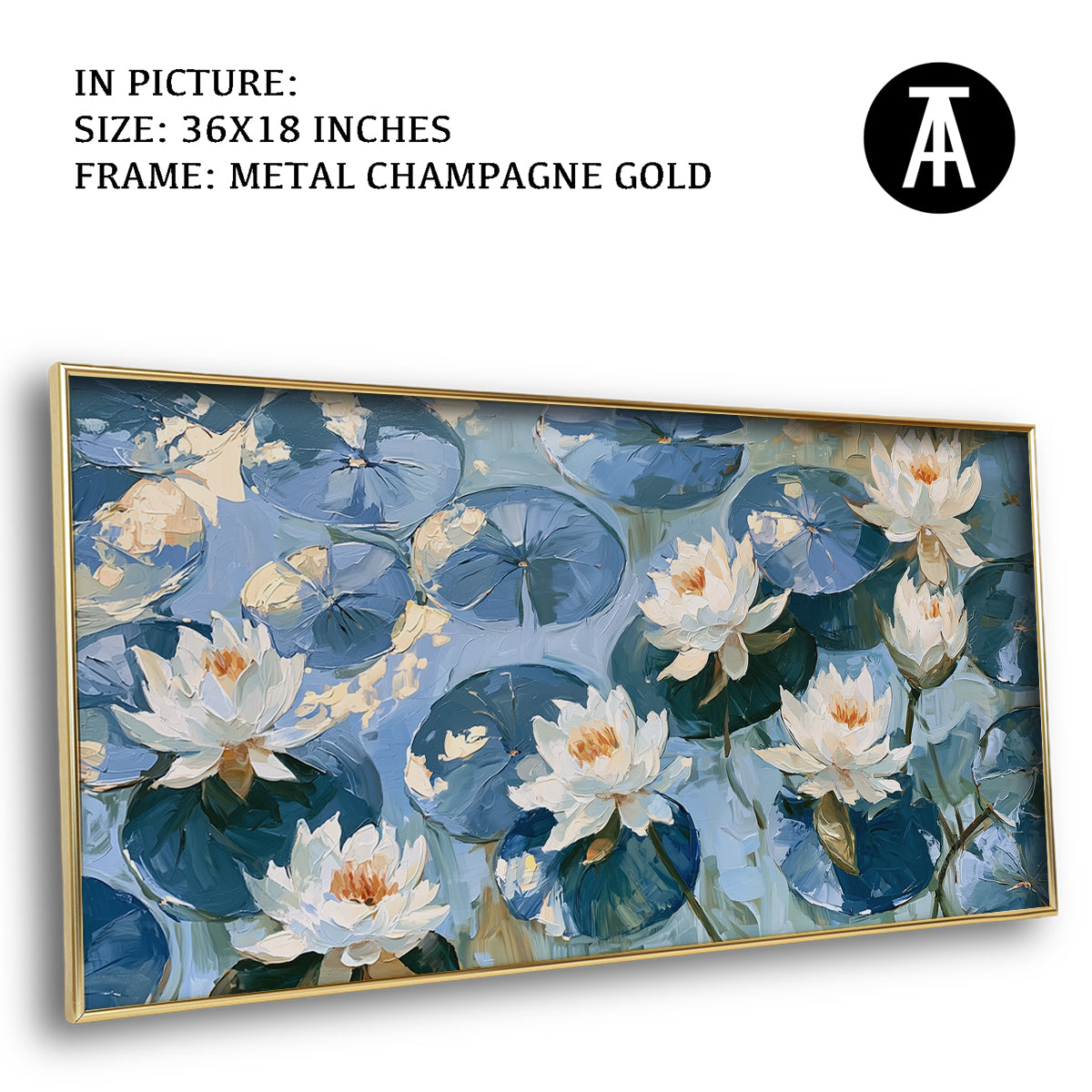 Artwork in Metal Champagne Gold Frame