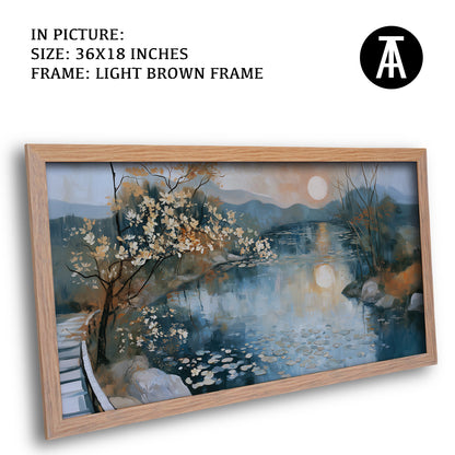 Artwork in Light Brown Frame